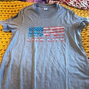 Gray 'Live Life' Graphic T-Shirt